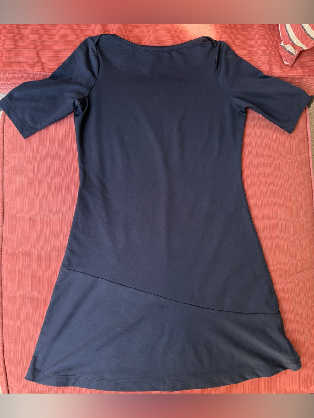 Title Nine Navy Asymmetrical Short Sleeve Dress